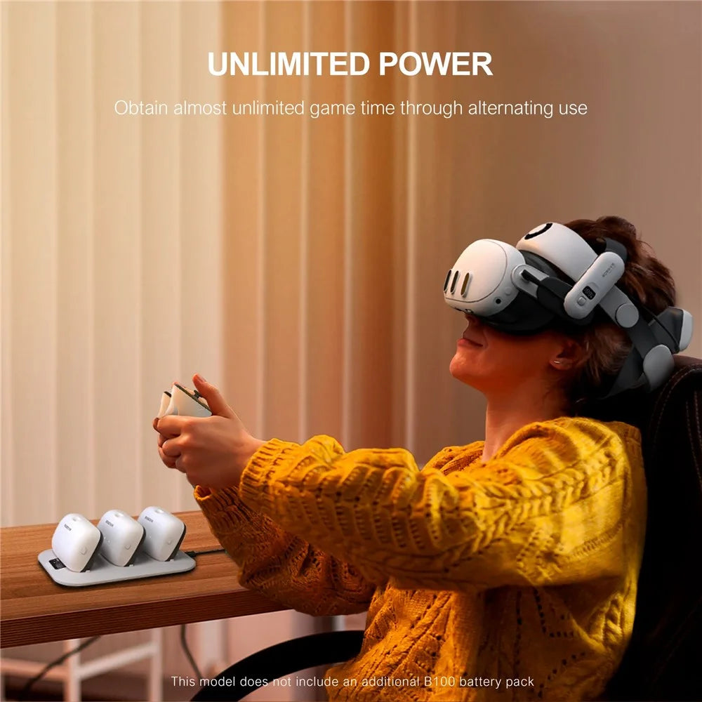 BOBOVR BD3 Charging Dock for 3x B100 Battery 30W Fast Charger Base - 6