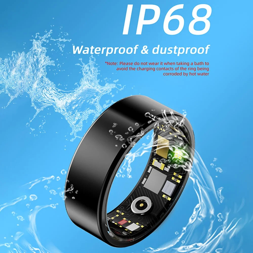 R11M Smart Ring Health Sleep Monitoring Fitness Tracker - Black / 17.3mm - 6