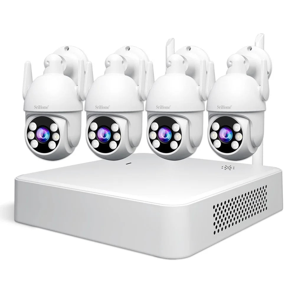 SRIHOME NVS011+IPC059 2MP Two-Way Audio WiFi CCTV Camera 8CH NVR Video Recorder - US Plug - 1