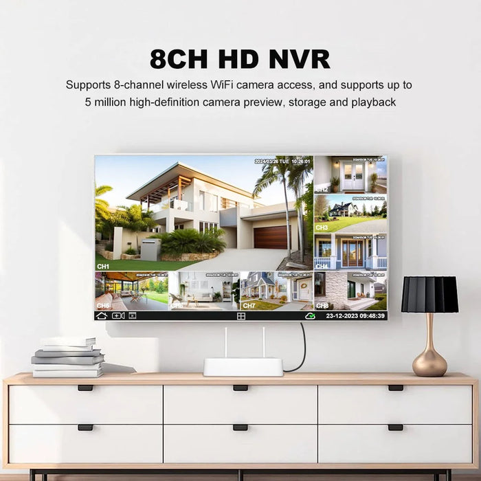 SRIHOME NVS011+IPC059 2MP Two-Way Audio WiFi CCTV Camera 8CH NVR Video Recorder - US Plug - 5