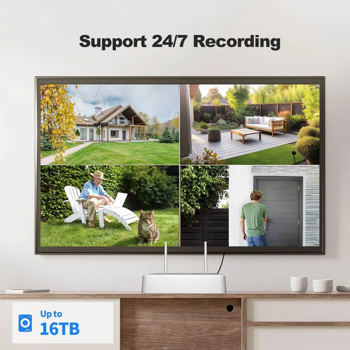 SRIHOME NVS011+IPC059 2MP Two-Way Audio WiFi CCTV Camera 8CH NVR Video Recorder - US Plug - 6