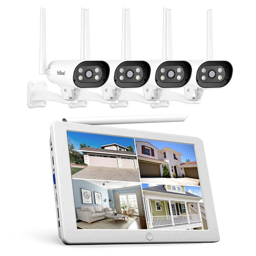 SRIHOME NVS009+IPC037 10.1 Inch LCD Screen 5MP HD 8CH Surveillance WiFi CCTV Camera NVR Kit - US Plug - 1
