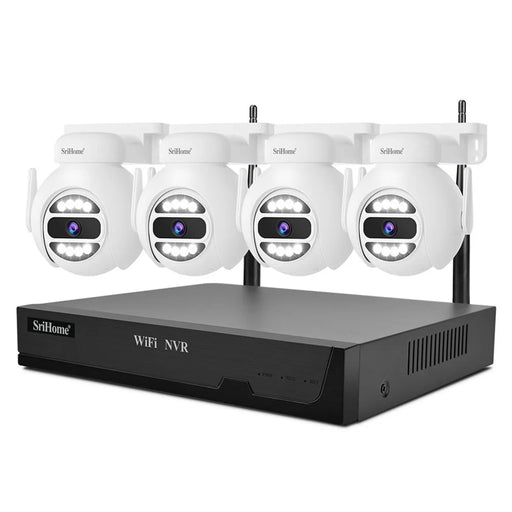 SRIHOME NVS001E+IPC047 IP66 Waterproof 5MP 8CH HD WiFi Camera NVR Video Recorder - US Plug - 1