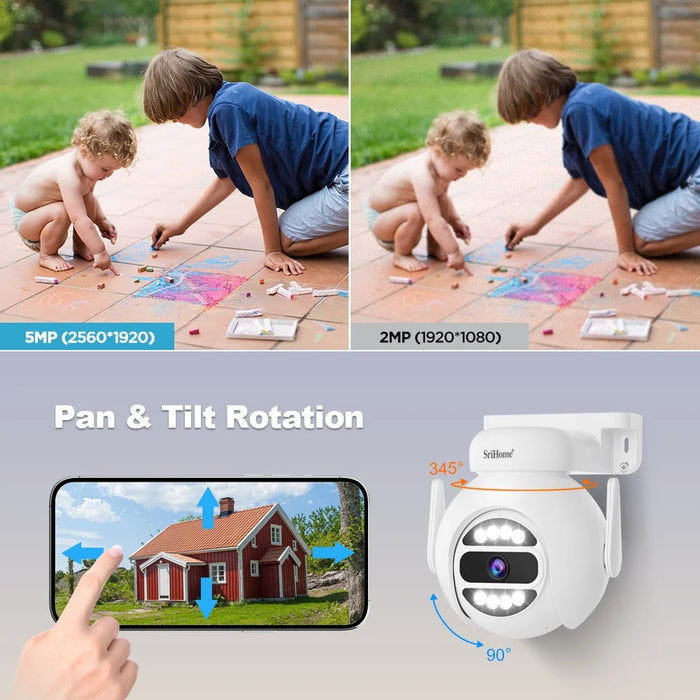 SRIHOME NVS001E+IPC047 IP66 Waterproof 5MP 8CH HD WiFi Camera NVR Video Recorder - US Plug - 7