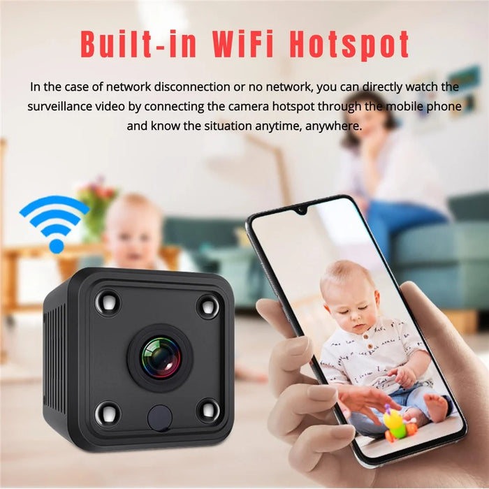 x6 Mini Square Infrared Night Vision Camera Home Security Indoor HD WiFi Camera - 3