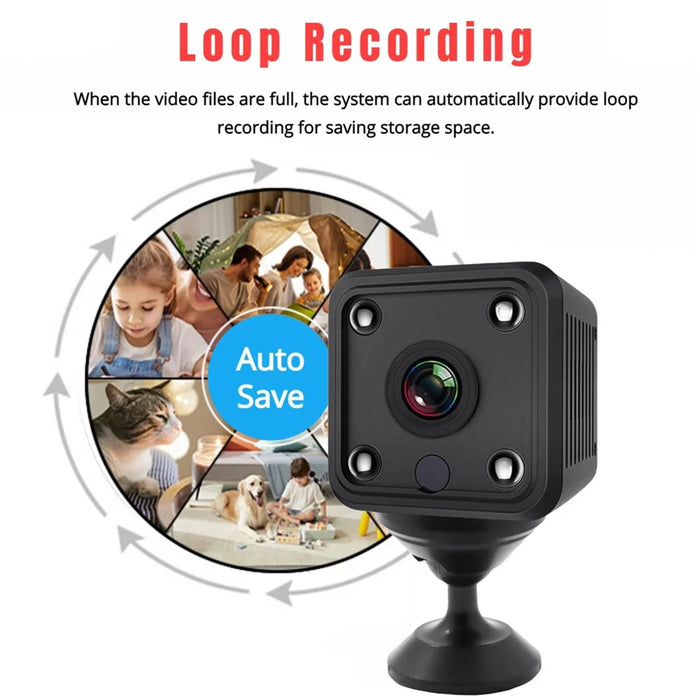 x6 Mini Square Infrared Night Vision Camera Home Security Indoor HD WiFi Camera - 5