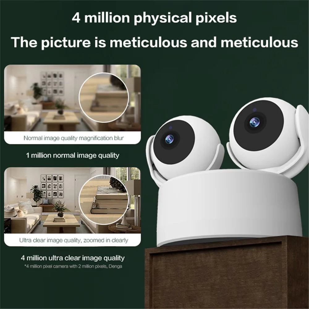 Humanoid Tracking Two-Way Audio Dual Lens Home Surveillance Camera with Dual Screens - 3