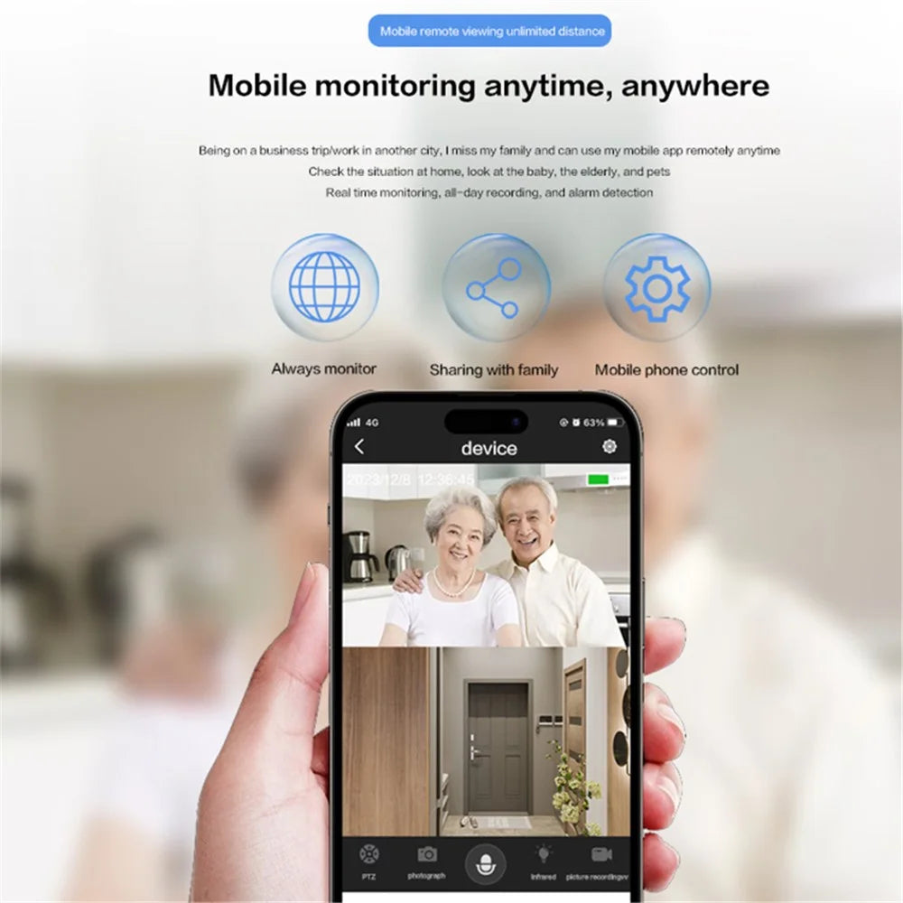 Humanoid Tracking Two-Way Audio Dual Lens Home Surveillance Camera with Dual Screens - 6