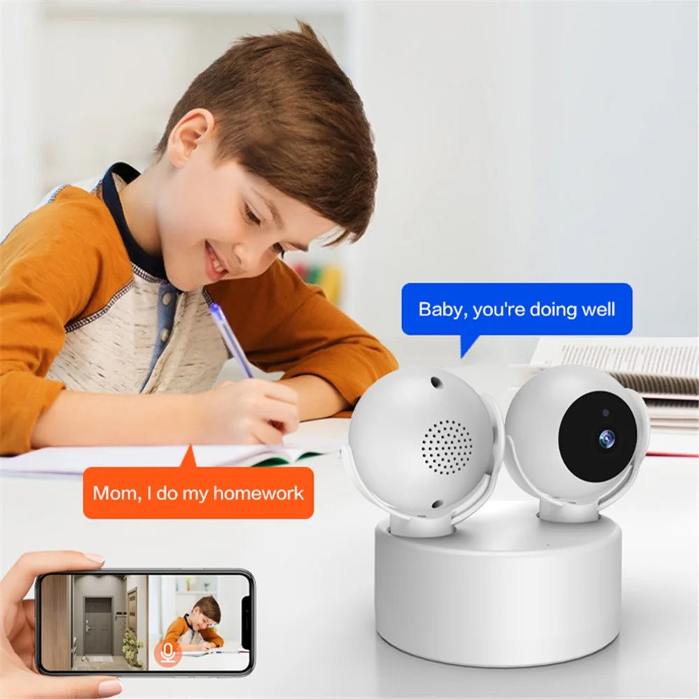 Humanoid Tracking Two-Way Audio Dual Lens Home Surveillance Camera with Dual Screens - 7
