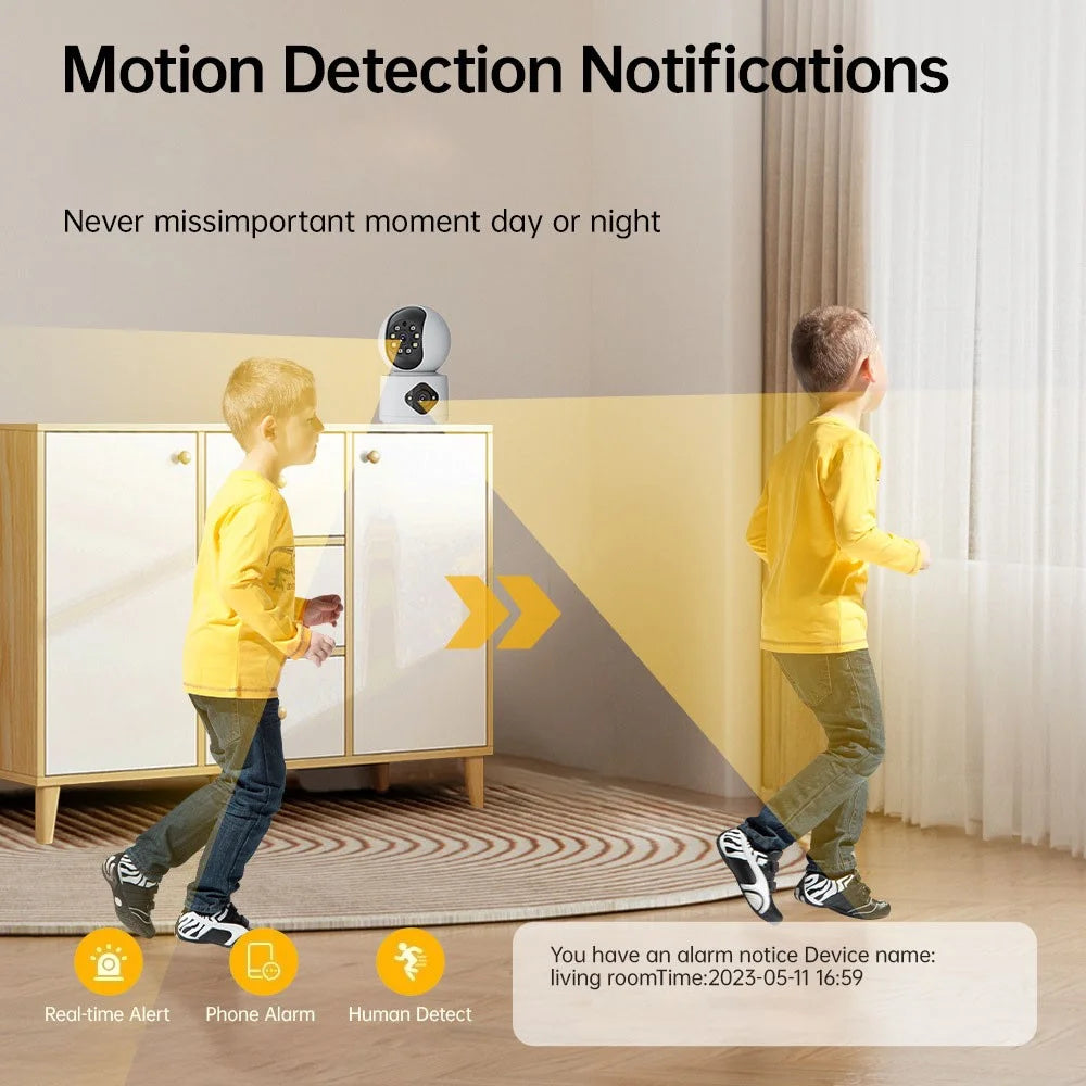 Dual Lens Night Vision HD Camera Home Security Phone Remote Monitoring WiFi Camera (No Memory Card) - US Plug - 4