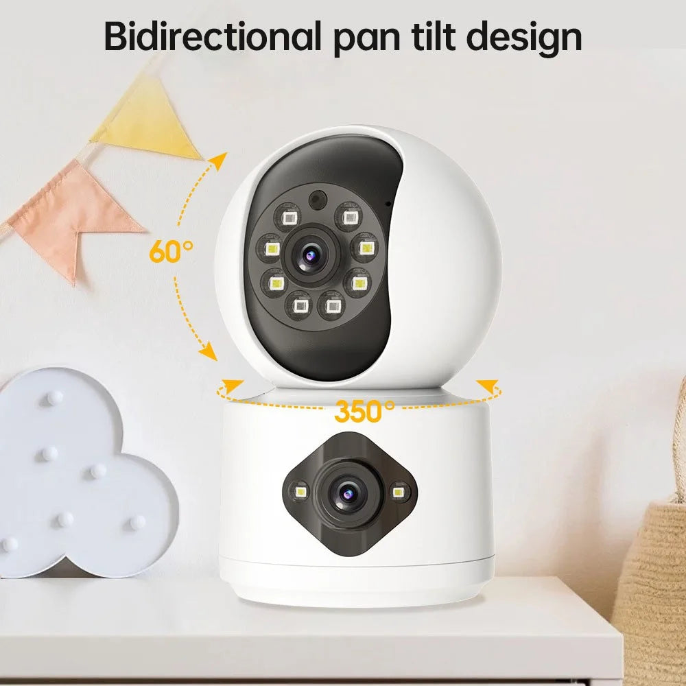 Dual Lens Night Vision HD Camera Home Security Phone Remote Monitoring WiFi Camera (No Memory Card) - US Plug - 6