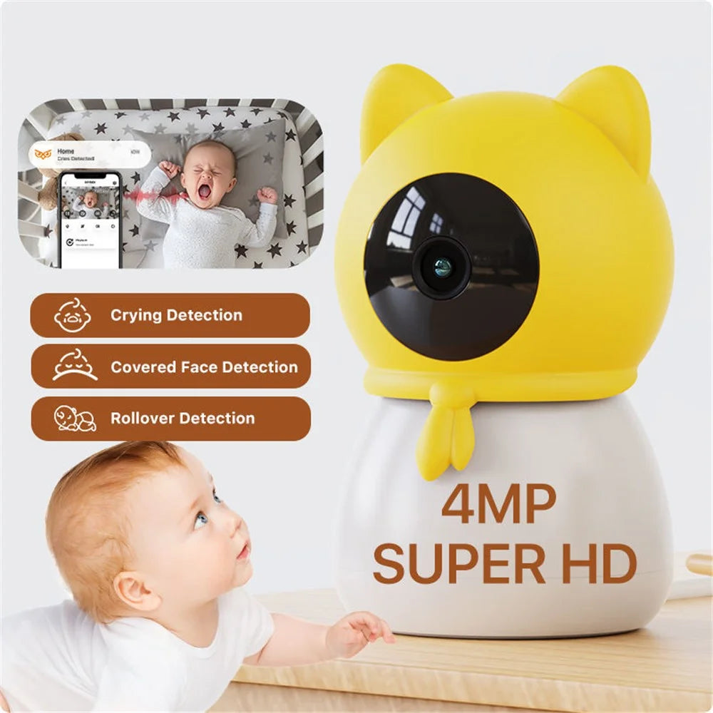 ZOSI C516 Night Vision Wifi Baby Monitoring Camera 2 Way Voice Rotatable 4MP HD Camera, No TF Card - 2