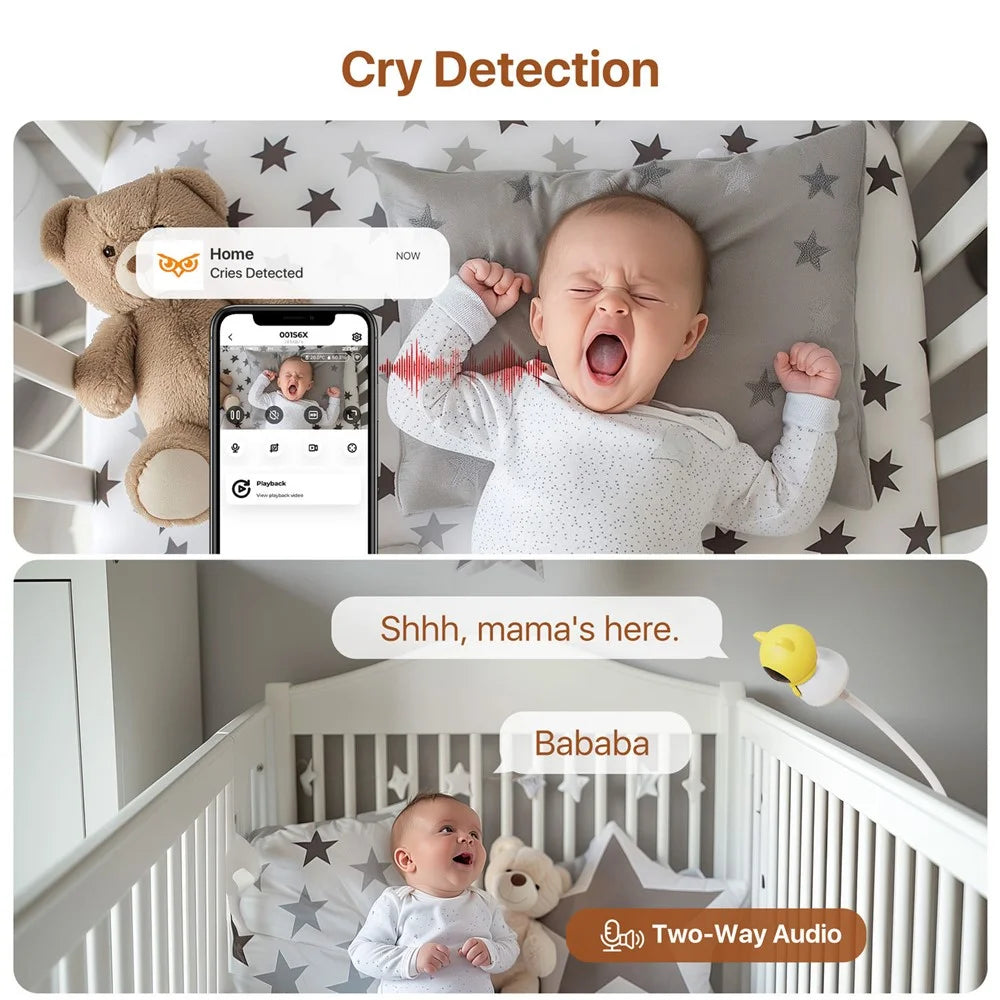ZOSI C516 Night Vision Wifi Baby Monitoring Camera 2 Way Voice Rotatable 4MP HD Camera, No TF Card - 3