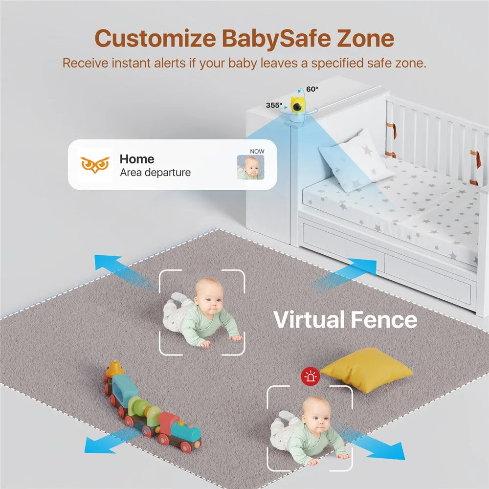 ZOSI C516 Night Vision Wifi Baby Monitoring Camera 2 Way Voice Rotatable 4MP HD Camera, No TF Card - 5
