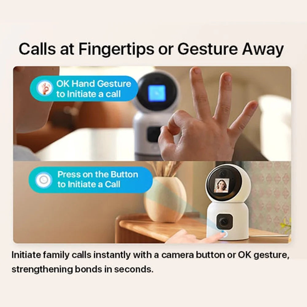 C528M 3MP Dual Lens HD Video Intercom Camera Auto-Track Anti-Theft Indoor WiFi Camera, No TF Card - 3