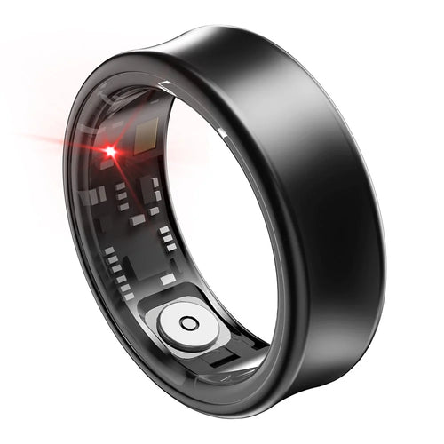 SR05 Ultra-Thin Waterproof Multifunction Bluetooth-compatible Health Monitoring Smart Ring, No Charging Case - Matte Black / Size 7 - 1