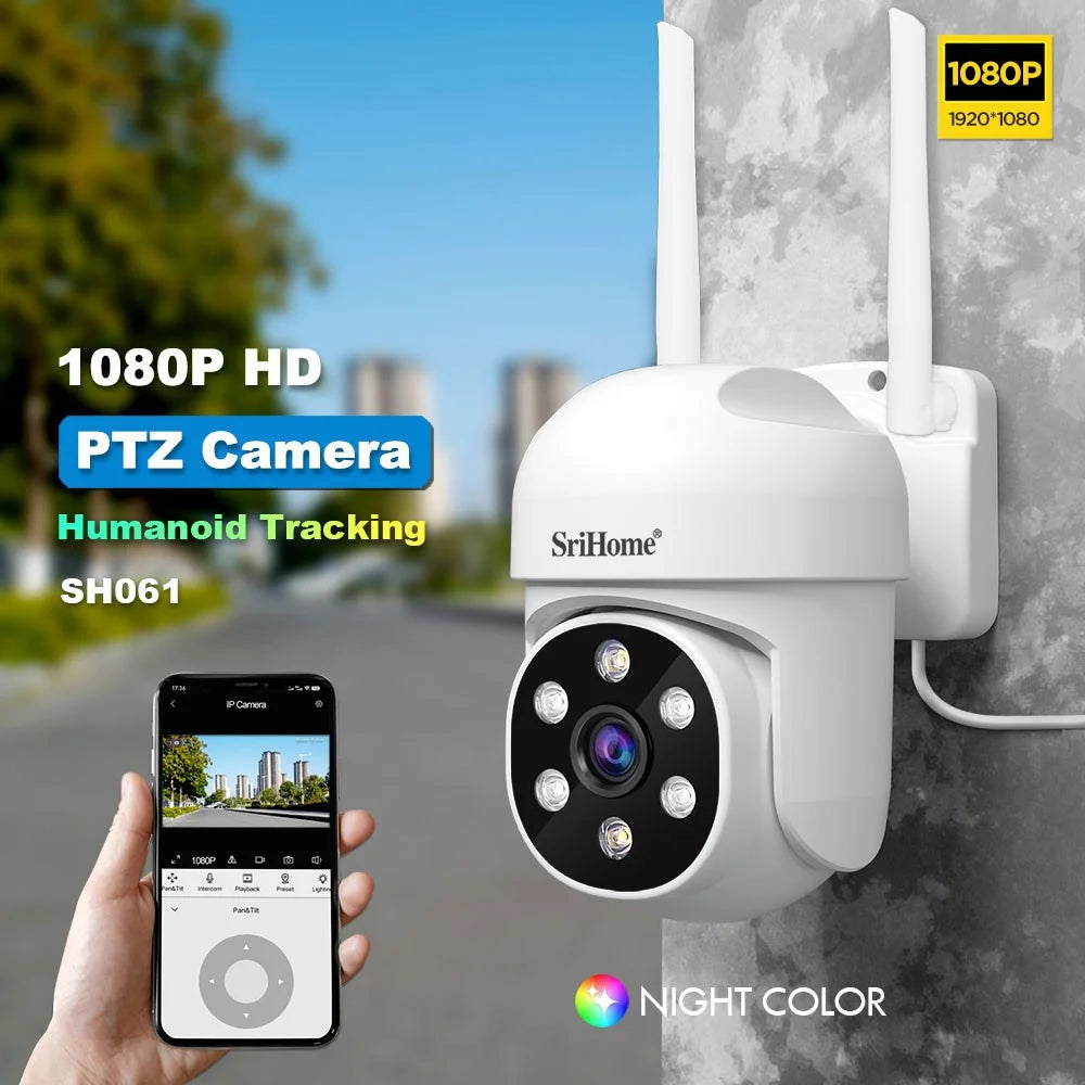 SRIHOME sh061 Humanoid Tracking HD Camera Voice Talk APP Monitoring Outdoor Security Camera - US Plug - 3
