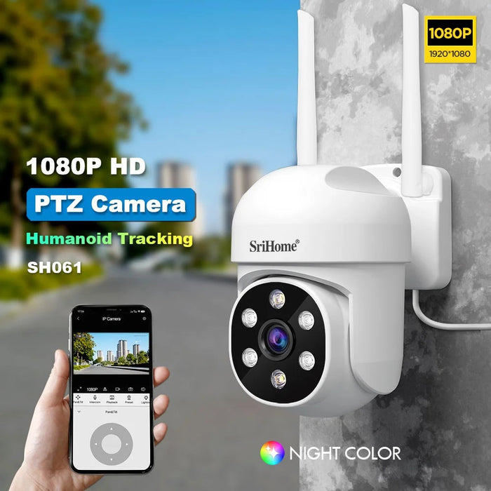 SRIHOME sh061 Humanoid Tracking HD Camera Voice Talk APP Monitoring Outdoor Security Camera - US Plug - 3