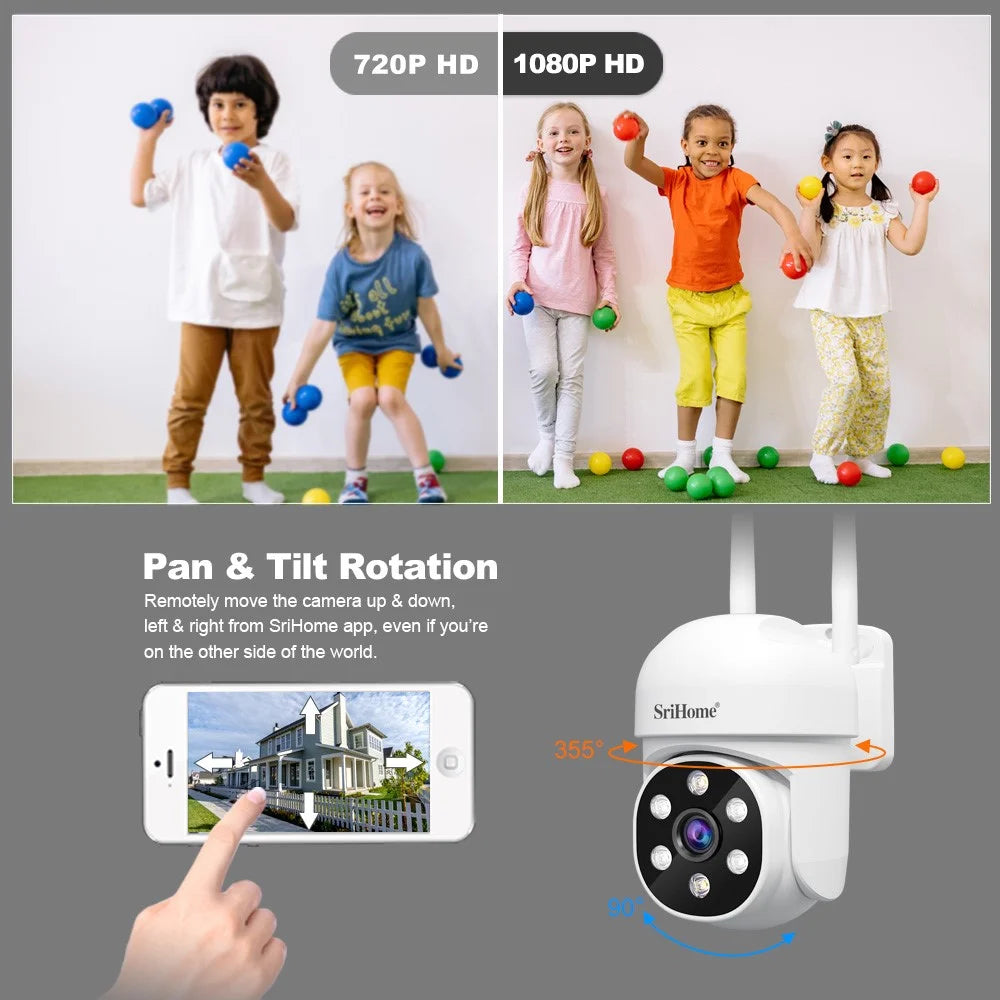 SRIHOME sh061 Humanoid Tracking HD Camera Voice Talk APP Monitoring Outdoor Security Camera - US Plug - 4