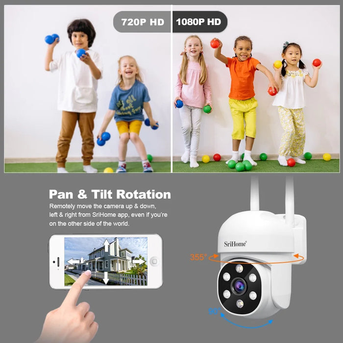 SRIHOME sh061 Humanoid Tracking HD Camera Voice Talk APP Monitoring Outdoor Security Camera - US Plug - 4