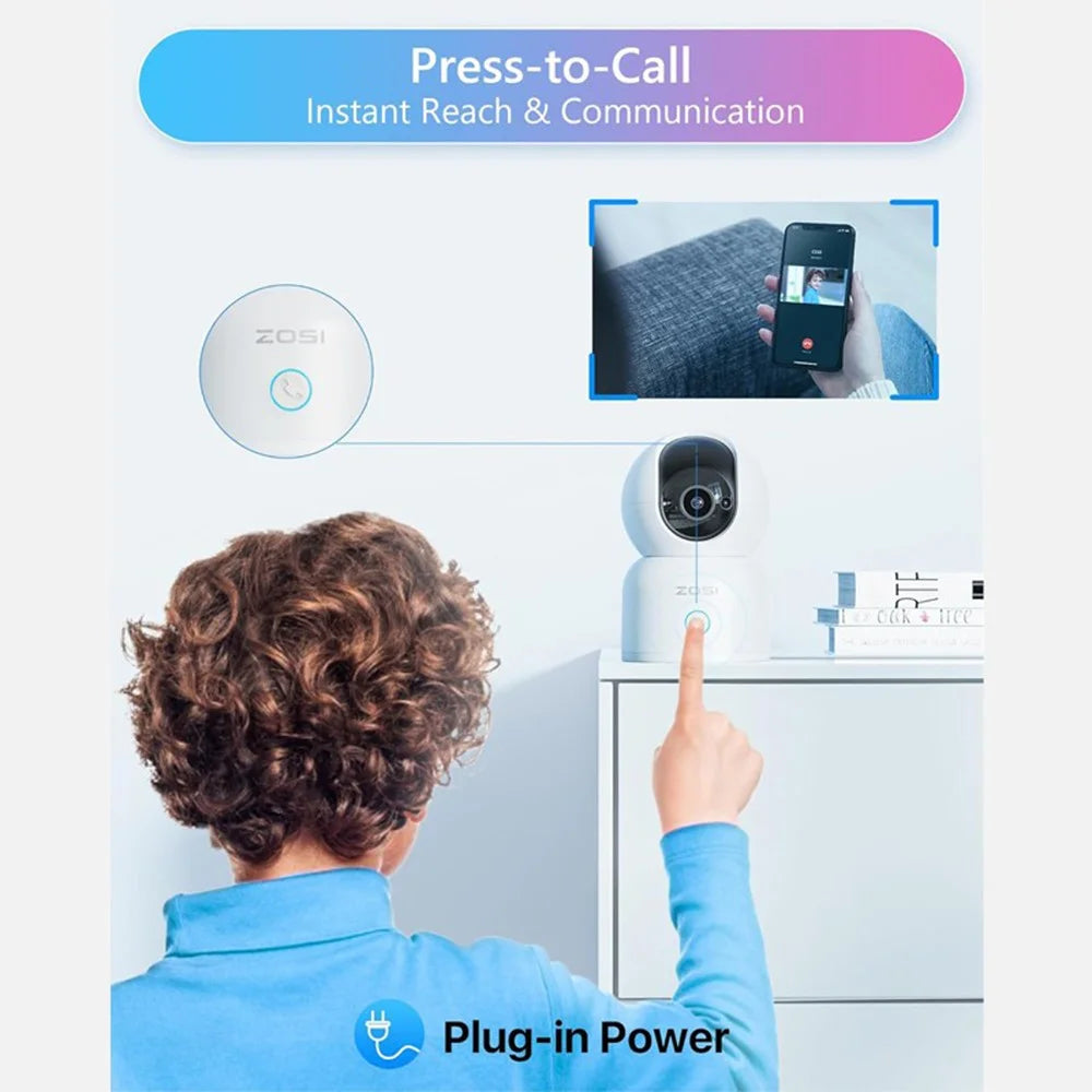 ZOSI C518 3MP HD Indoor Surveillance Camera Human Tracking Voice Intercom WiFi Camera - 5