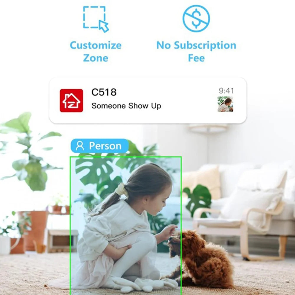 ZOSI C518 3MP HD Indoor Surveillance Camera Human Tracking Voice Intercom WiFi Camera - 6