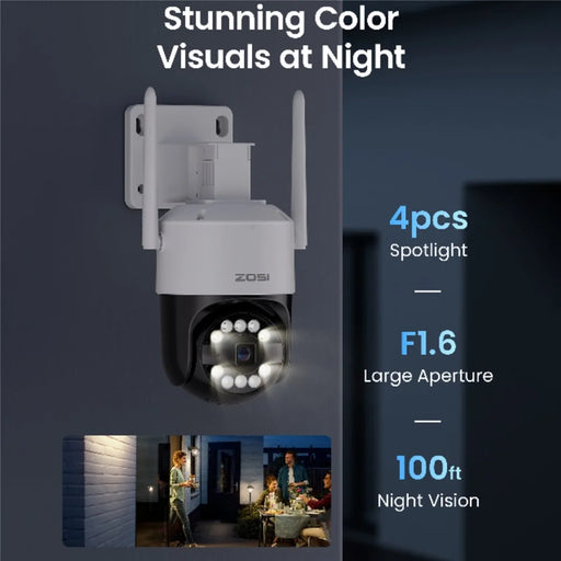 ZOSI C2968W 8MP HD Camera Humanoid Tracking Two-way Talk APP Monitoring Outdoor Indoor Security Camera - EU Plug - 2