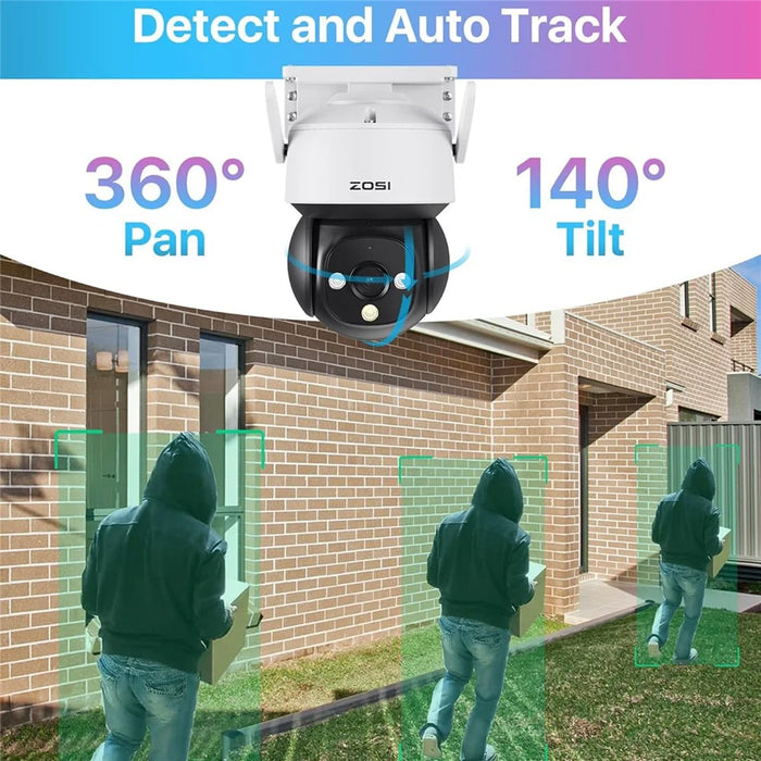 ZOSI C290SE 2MP Two-Way Audio PTZ Camera Night Vision Smart Security Camera - EU Plug - 4
