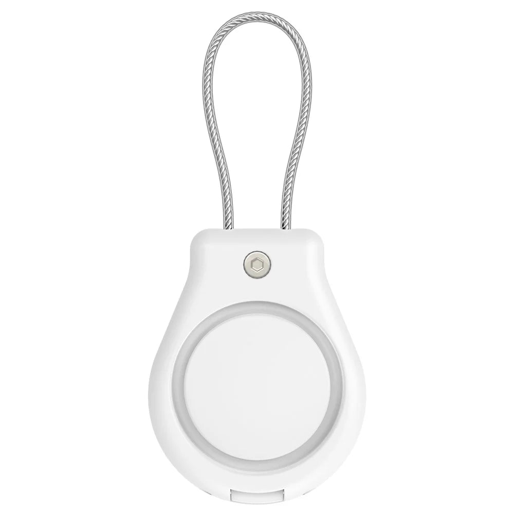 CP22 For Apple AirTag Case Bluetooth-compatible Locator Waterproof PC Protective Cover with Metal Strap - White - 1
