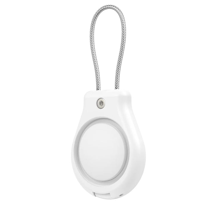CP22 For Apple AirTag Case Bluetooth-compatible Locator Waterproof PC Protective Cover with Metal Strap - White - 3