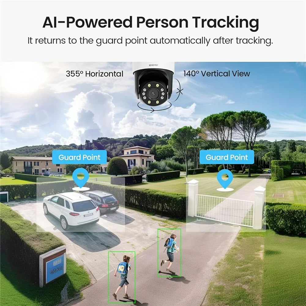 ZOSI C298SE 6MP Dual Lens HD WiFi Camera Humanoid Tracking Two-Way Audio Security Camera - US Plug - 5