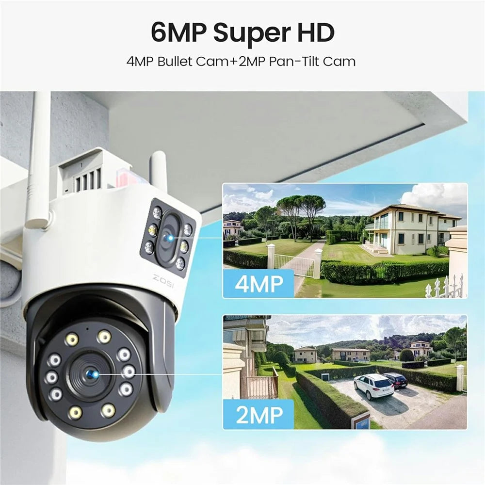 ZOSI C298SE 6MP Dual Lens HD WiFi Camera Humanoid Tracking Two-Way Audio Security Camera - US Plug - 7
