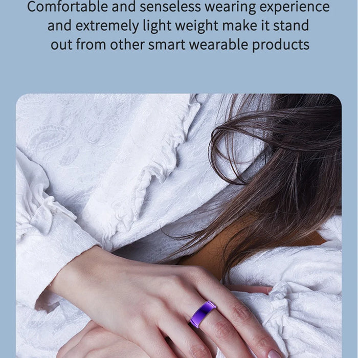 PX01 Bluetooth-compatible Sleep Health Monitoring Smart Ring Multifunction Finger Ring with Charging Case - Silver / Size 7 - 2