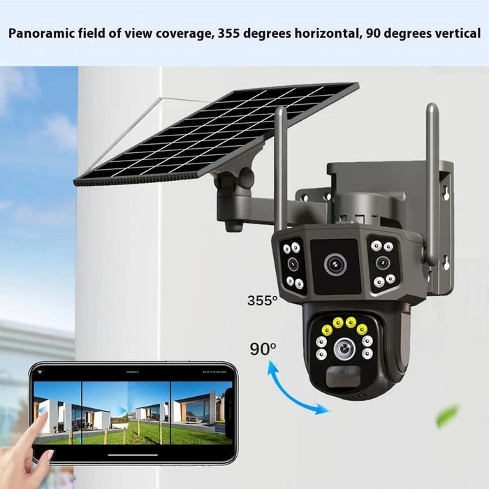 Q38 4G Version Outdoor HD Night Vision Security Camera Two-Way Audio Multi-Screen Solar Camera - 3