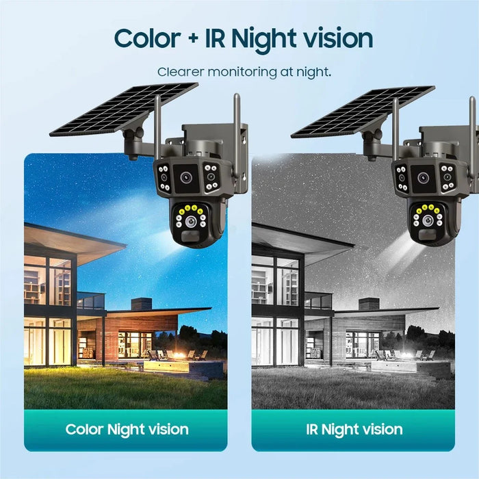 Q38 4G Version Outdoor HD Night Vision Security Camera Two-Way Audio Multi-Screen Solar Camera - 5
