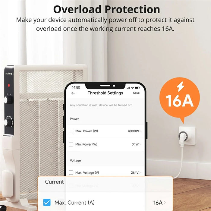 SONOFF S60TPG iPlug WiFi Smart Plug Home Appliances Control Plug, Type G - 5
