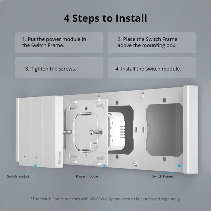 SONOFF Switchman M5-3C-80W Smart Wall Light Switch 3 Gang for Apple Home, Alexa, Google Home (M5 Matter) - 7