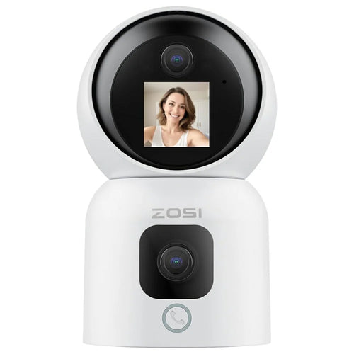 ZOSI C528M 6MP Smart Security Camera Home Surveillance Dual-Lens Monitor with Screen - US Plug - 1