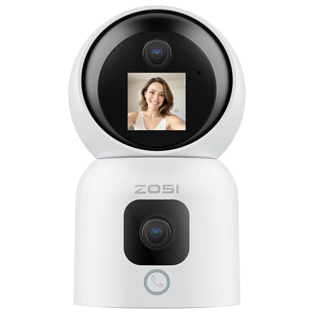 ZOSI C528M 6MP Smart Security Camera Home Surveillance Dual-Lens Monitor with Screen - US Plug - 1