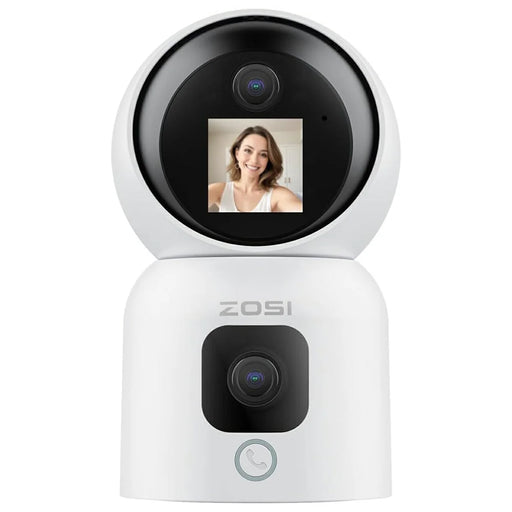 ZOSI C528M 6MP Smart Security Camera Home Surveillance Dual-Lens Monitor with Screen - US Plug - 1