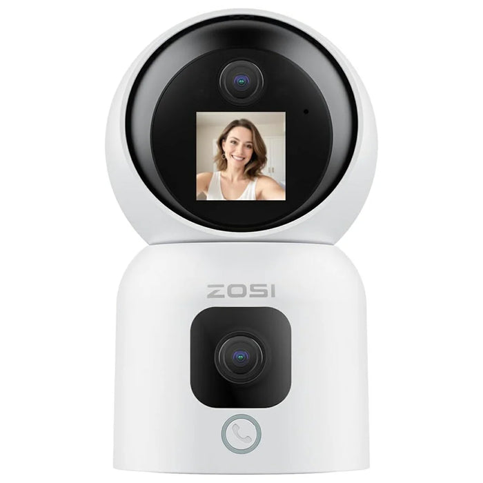 ZOSI C528M 6MP Smart Security Camera Home Surveillance Dual-Lens Monitor with Screen - US Plug - 1