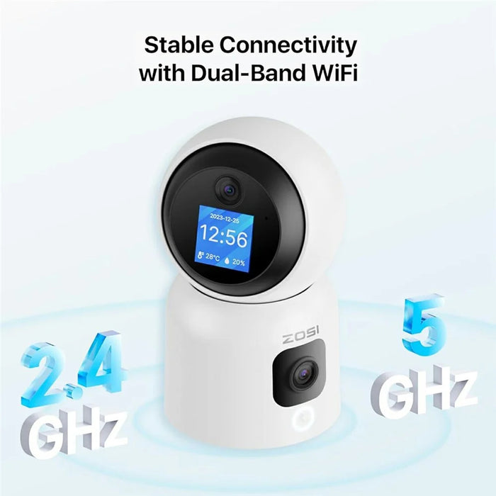 ZOSI C528M 6MP Smart Security Camera Home Surveillance Dual-Lens Monitor with Screen - US Plug - 7