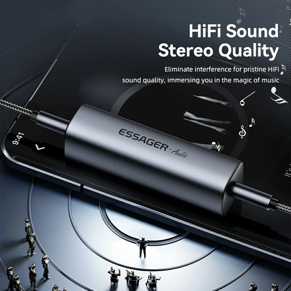 ESSAGER Portable 3.5mm Audio Ground Loop Isolator Noise Eliminator for Home Car Stereo Audio System - 4