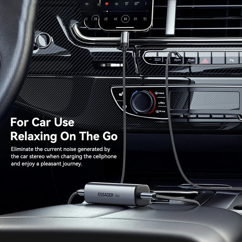 ESSAGER Portable 3.5mm Audio Ground Loop Isolator Noise Eliminator for Home Car Stereo Audio System - 5