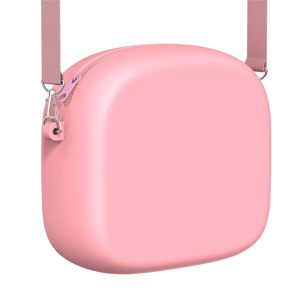 Cute Cartoon Animal Design Children Camera Carrying Case Silicone Shoulder Bag for Kids Photography - Pink - 7