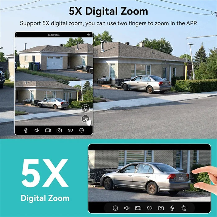 Outdoor WiFi Security Camera Waterproof HD Night Vision Dual Lens PTZ IP Cam with 32G Memory Card - EU Plug - 3