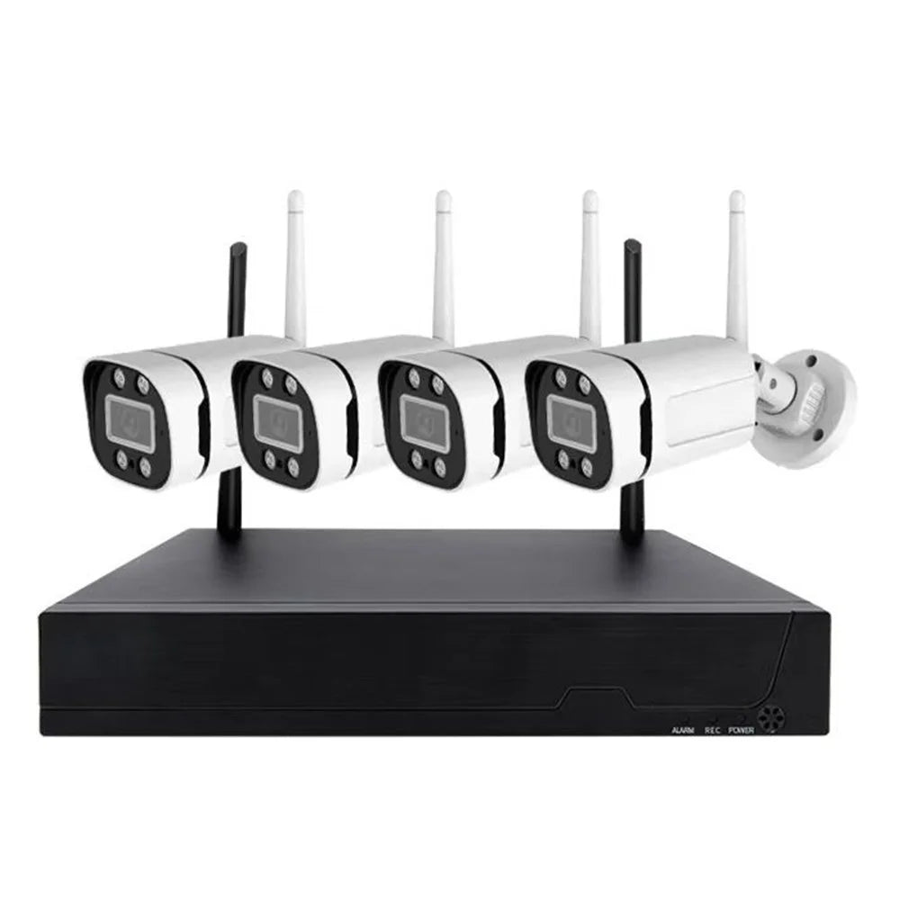 2MP 2K 4CH NVR HD CCTV Kit Remote Voice Intercom Full Color Night Vision WiFi Surveillance Camera System - US Plug - 1