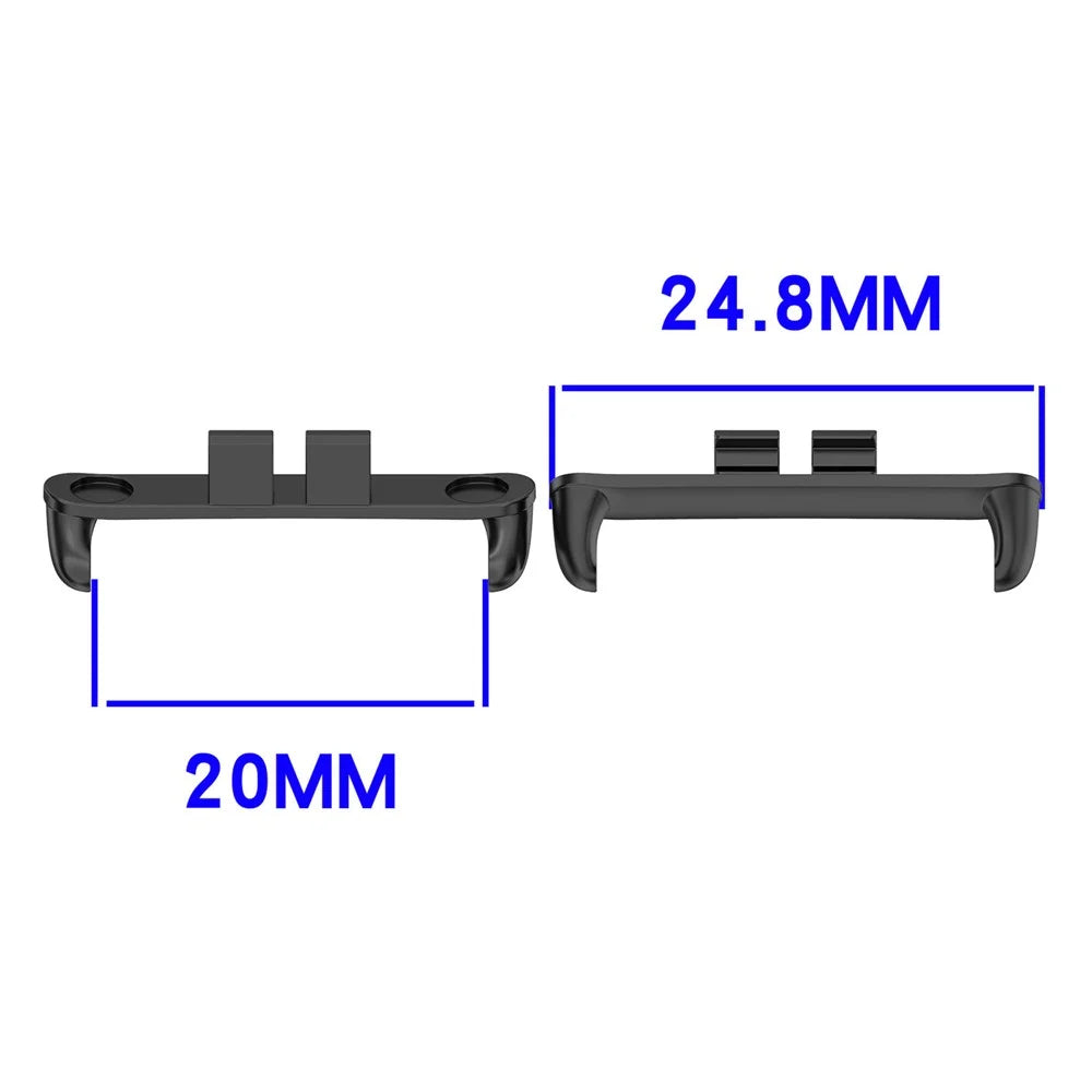 1 Pair For Honor Choice ROSSINI 2i Watch Band Connector 20mm Replacement Strap Adapters - Black - 3