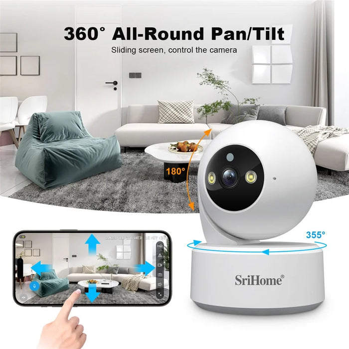 SRIHOME SH064 8MP Indoor Security Camera Human Tracking Baby Monitor Cry Detection WiFi IP Camera - EU Plug - 6