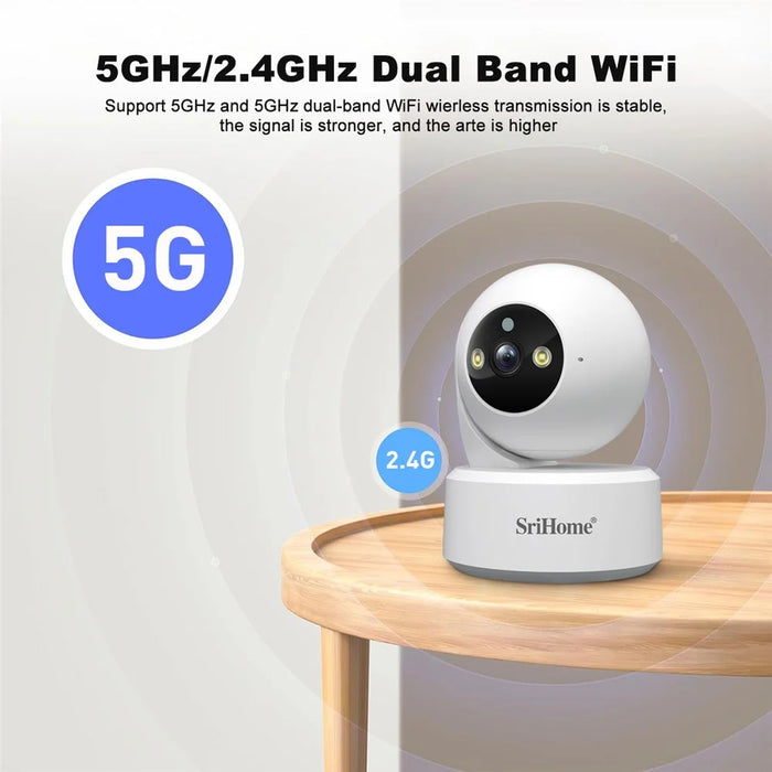 SRIHOME SH064 8MP Indoor Security Camera Human Tracking Baby Monitor Cry Detection WiFi IP Camera - EU Plug - 7